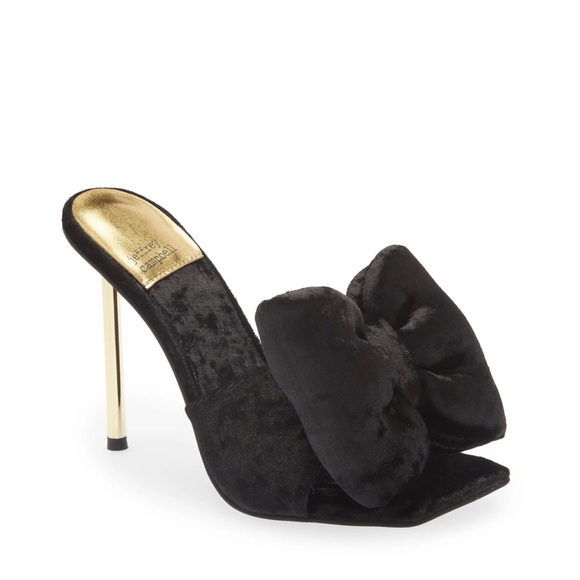 Jeffrey Campbell Shoes - Jeffrey Campbell Bow Down Black Velvet Mules , Very Stylish and Beautiful